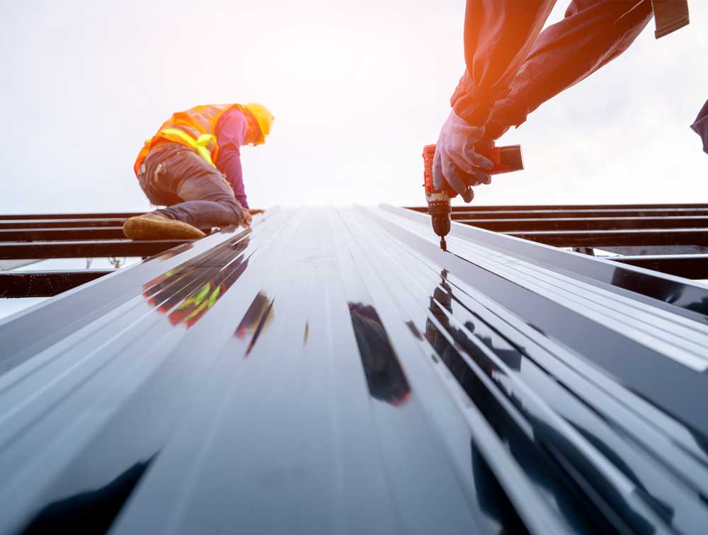 Roofer working in protective gear | US Coast Guard | A James Global